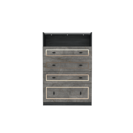 ตู้ลิ้นชัก 4 ลิ้นชัก WISDOM DESIGN FURNITURE รุ่น GDW-801 80 ซม. สีแอชเกรย์/บราวน์มาร์เบิ้ล_3